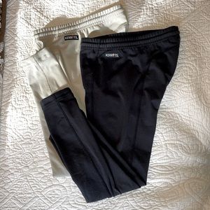 Kerrits Sprout Starter Tights, Two Pair Set! Black and Beige, Medium